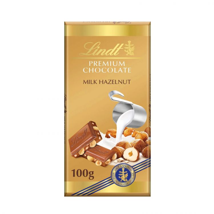 Lindt Gold Tablet Milk Hazelnut 100g