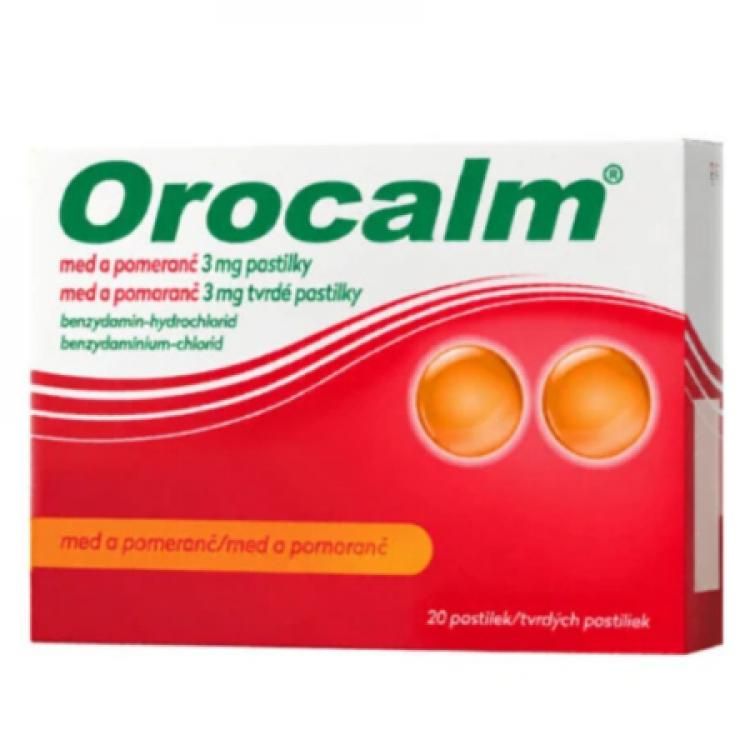 OROCALM Med a pomaranč 3 mg tvrdé pastilky 20 ks pastilky