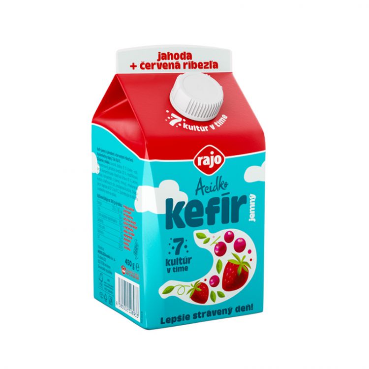 Acidko kefir jemný jahoda-červená ríbezľa 450g