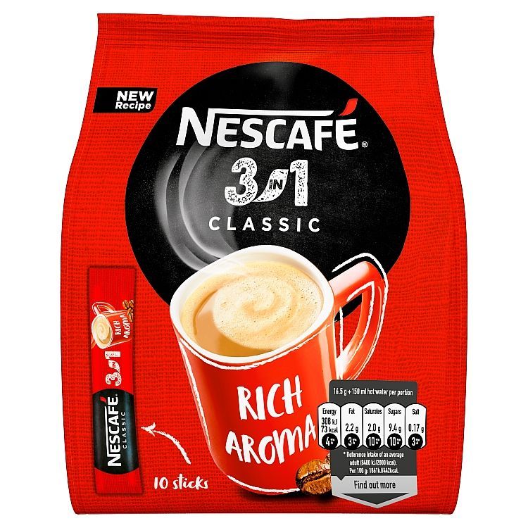 NESCAFÉ 3in1 Classic, instantná káva, 10 vrecúšok x 16,5 g