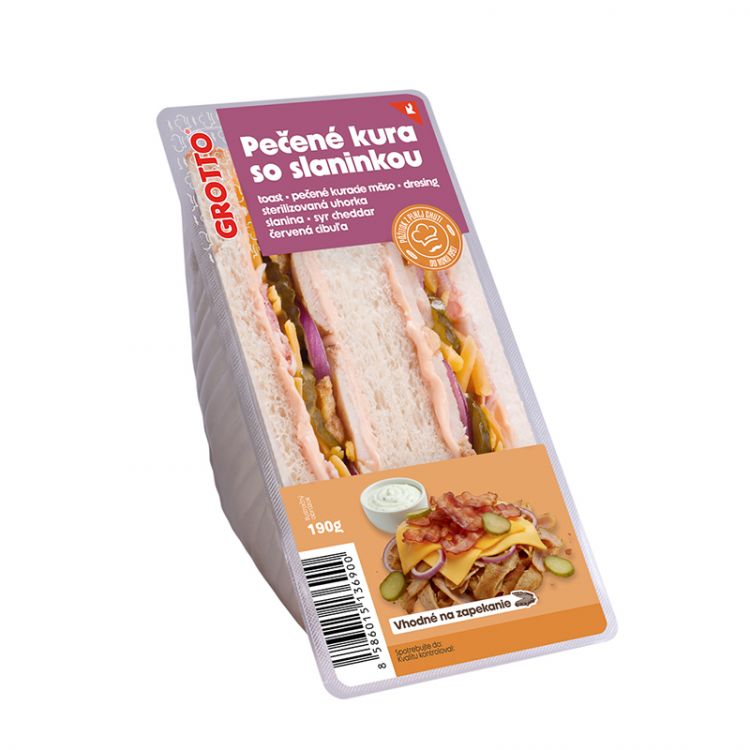 Grotto Sendvić Pečené kura so slaninkou 190g