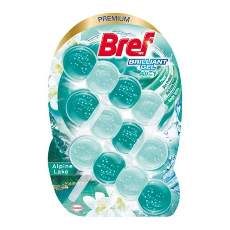 Bref toilet freshener 3x42 g Brilliant All in1 Alpine Lake gel