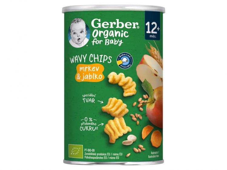 GERBER Wavy chips mrkva a jablko 35 g