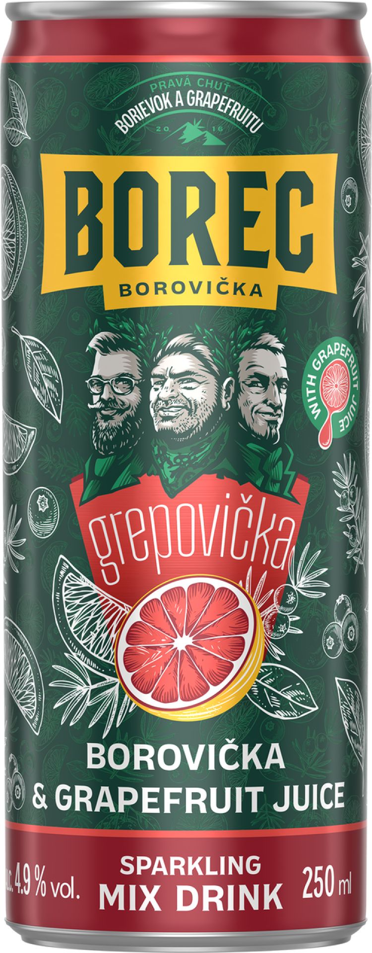 Borec Grepovička 4,9% miešaný nápoj 250 ml