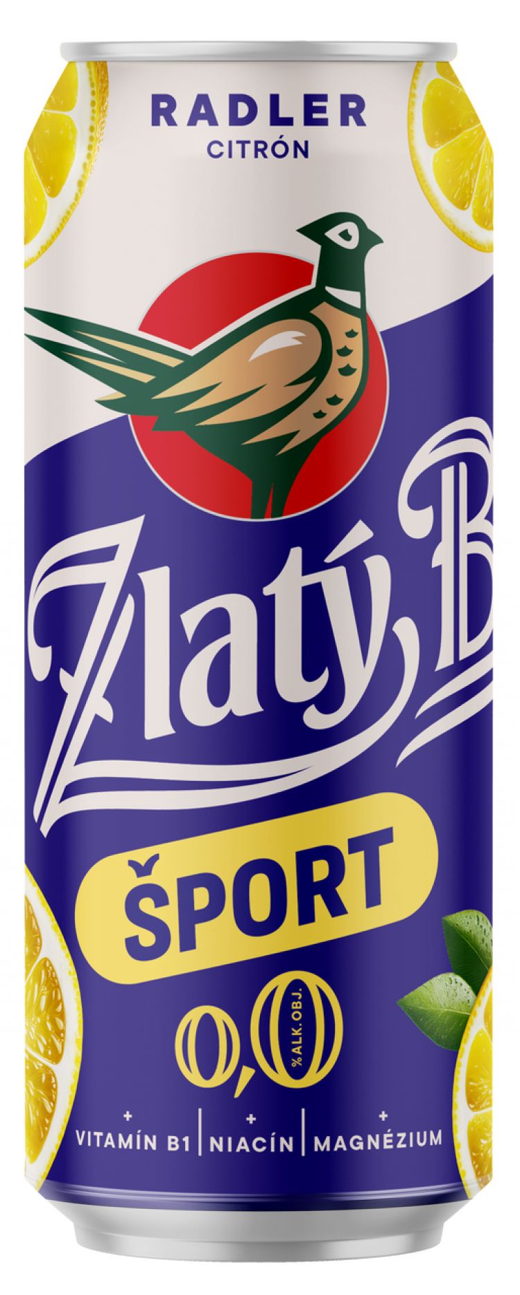 Zlatý Bažant 0,0% Šport radler nealkoholický citrón 500 ml