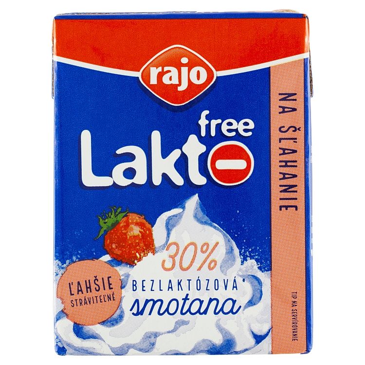 Rajo Lakto Free  Smotana na šľahanie UHT 30% 200 ml