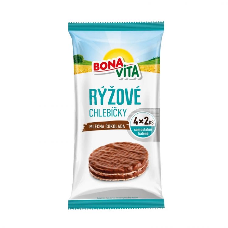Bonavita Ryžové chlebíčky s mliečnou čokoládou 128 g
