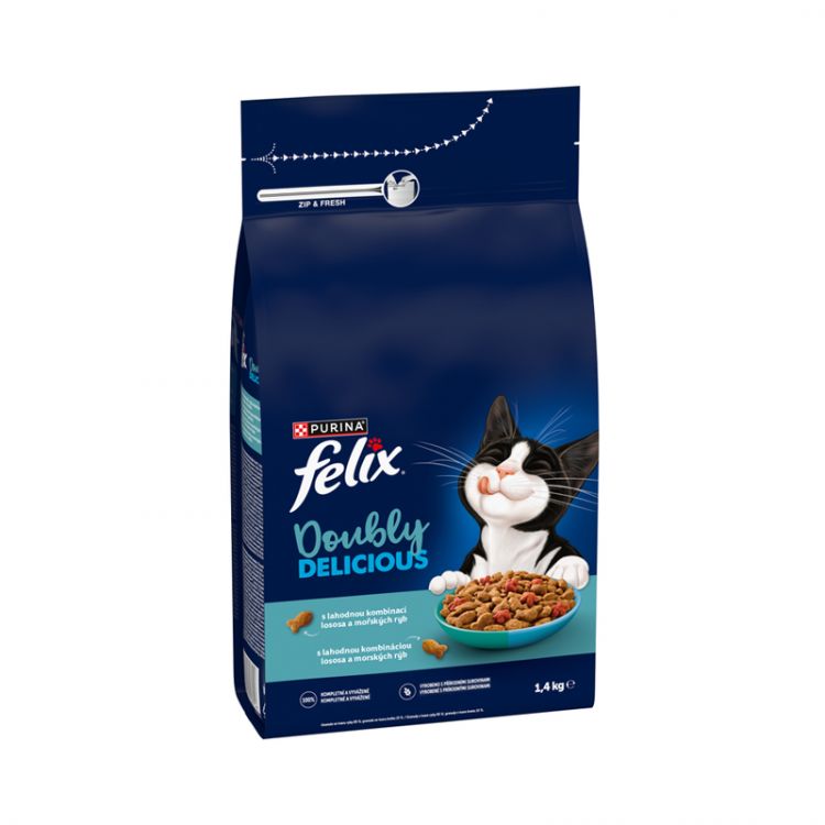 Felix Doubly Delicious Adult s lososom a morskou rybou 1,4kg