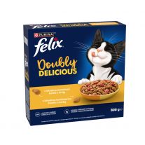 Felix Doubly Delicious Adult s kuraťom a morkou 800g
