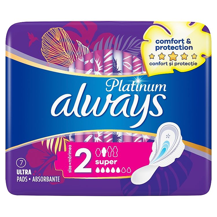 Always Platinum Long Plus Vložky S Krídelkami (Veľkosť 2) 7 ks - eDELIA.sk