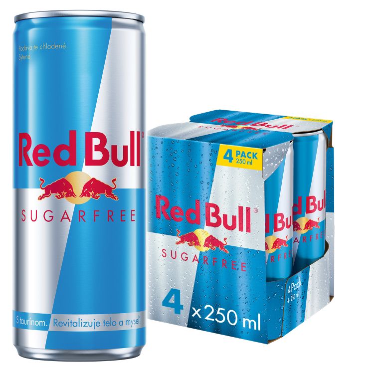 Red Bull Sugarfree energetický nápoj 4 x 250 ml