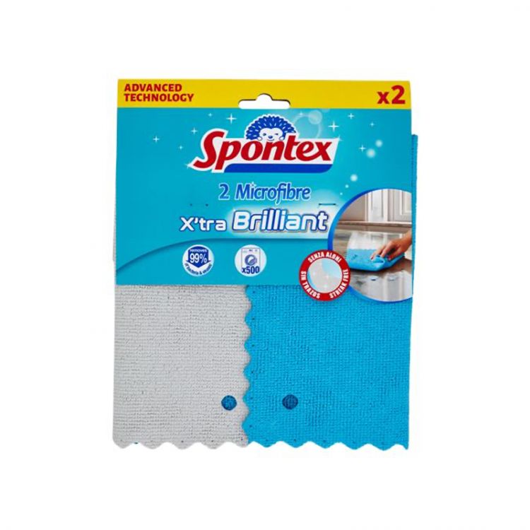Spontex X'tra Brilliant utěrky z mikrovlákna 2 ks