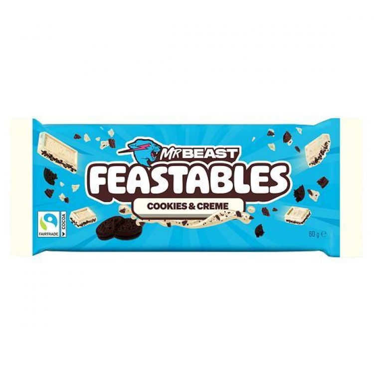MrBeast biela čokoláda s kúskami sušienok a príchuťou krému 60g