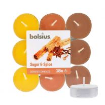 Čajové sviečky Bolsius 18ks Škorica - Sugar&Spice