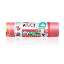 viGO! Prémiové č.1 vrecia LD zaťahovacie 4 SEZÓNY ORIGINÁL jahoda 60L 10 ks 30mic