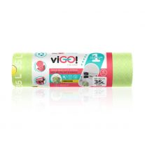 viGO! Prémiové č.1 vrecia LD zaťahovacie 4 SEZÓNY JAR limetka 35L 15 ks 26mic