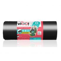 viGO! vrecia na odpad LDPE čierne 240 L 10 ks s ušami