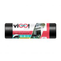 viGO! Vrecia na odpad LD jednoduché čierne 160 L 10 ks 28mic