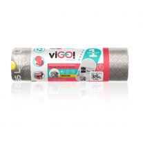 viGO! Prémiové č.1 vrecia LD zaťahovacie 4 SEZÓNY SILVER new home 35L 15 ks 26mic