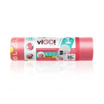 viGO! Prémiové č.1 vrecia LD zaťahovacie 4 SEZÓNY ORIGINÁL jahoda 35L 15 ks 26mic