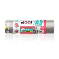 viGO! Prémiové č.1 vrecia LD zaťahovacie 4 SEZÓNY SILVER new home 60L 10 ks 30mic