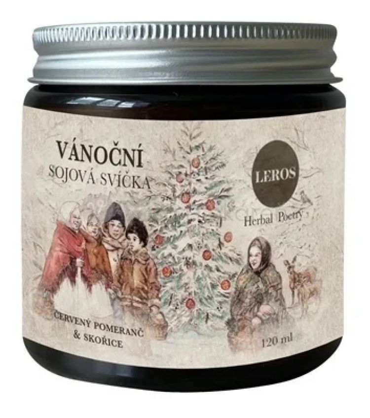 Leros Vianočná sviečka červený pomaranč a škorica 120ml