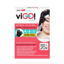 viGO! Premium nitrilové rukavice čierne L 20 kusov