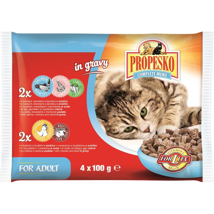 Propesko pre mačku mix 4x100g - eDELIA.sk