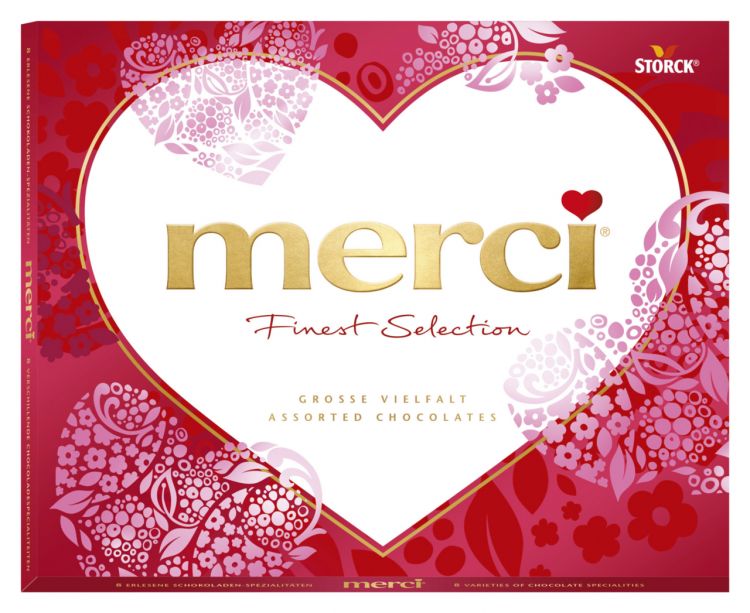 Merci vylamovacie srdce 250g