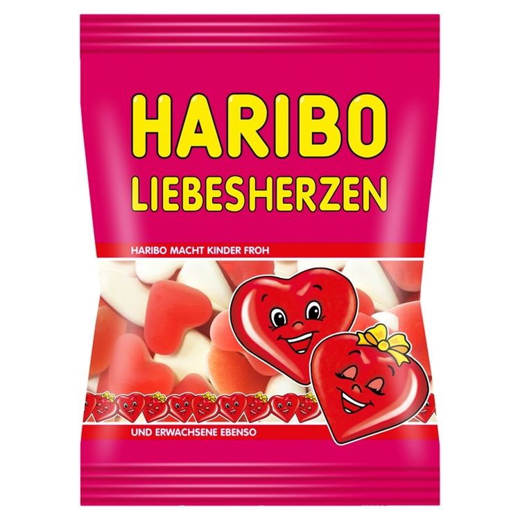 Haribo Liebesherzen želé cukrovinky s ovocnou príchuťou s penovým cukrom 100 g - eDELIA.sk