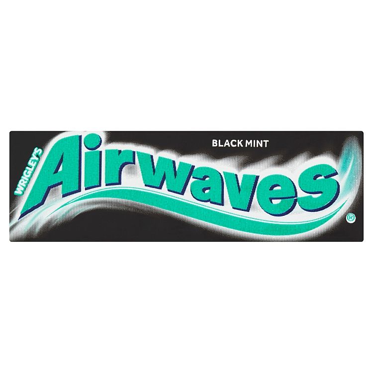 Wrigley's Airwaves Black Mint žuvačka bez cukru s príchuťou mentolu a anízu 10 ks 14 g