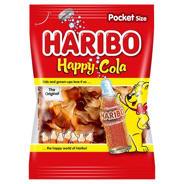 Haribo Happy Cola mäkké želé cukrovinky s príchuťou ovocia a coly 100 g - eDELIA.sk