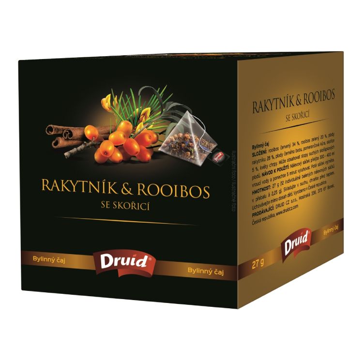 Druid Rakytník & rooibos so škoricou bylinný čaj 12 x 2,25 g