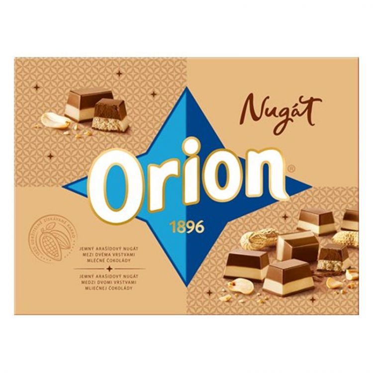 Orion Nugát pralinky z arašidového nugátu a mliečnej čokolády 166 g