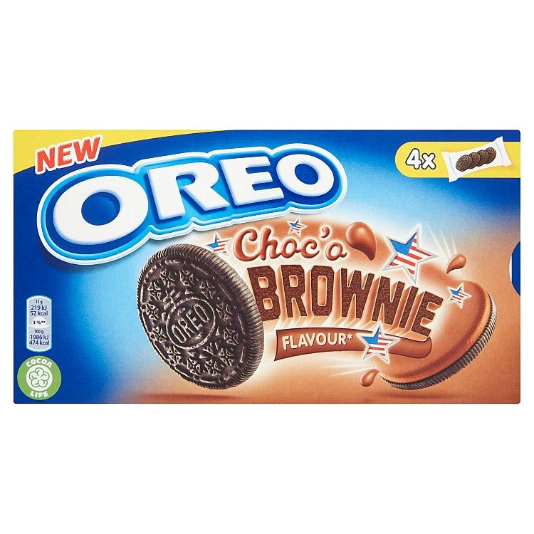 Oreo Choc'o Brownie kakaové sušienky s kakaovou náplňou 176 g