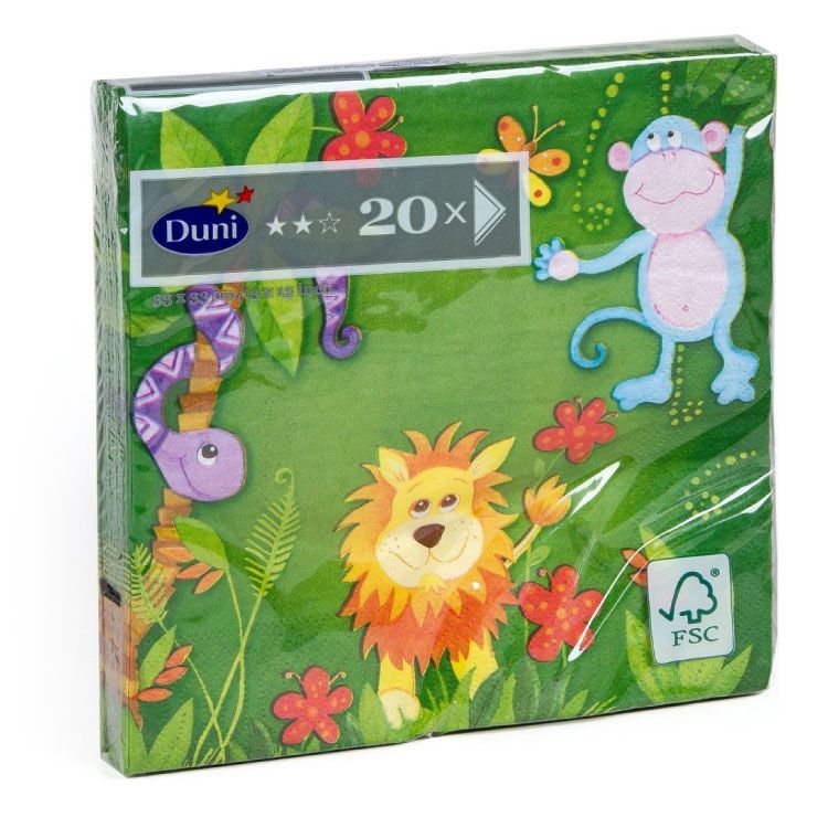Duni Obrúsky detské motív džungľa 33 x 33cm 20 ks
