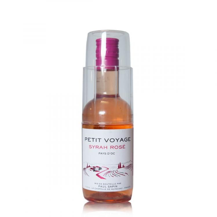 Petit Voyage, Syrah rosé s pohárom, ružové, suché, 0,187 l, Francúzsko