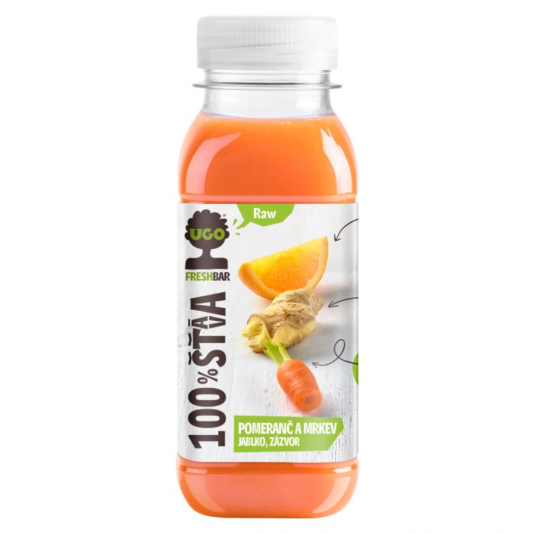 Ugo Pomaranč, mrkva, jablko, zázvor 250 ml - eDELIA.sk