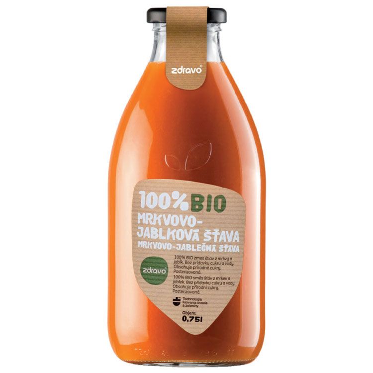 Zdravo BIO mrkvovo-jablková šťava 100% 750ml - eDELIA.sk