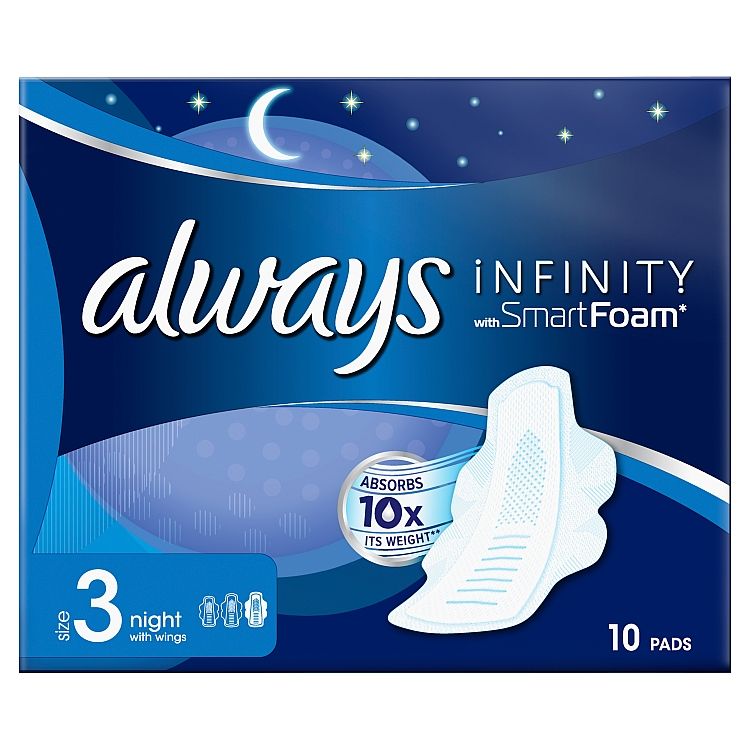 Always Infinity Night (Size 3) Krídelká 10 Vložky - eDELIA.sk