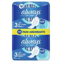 Always Ultra Hygienické Vložky Day & Night (V3) S Krídelkami 14 Ks
