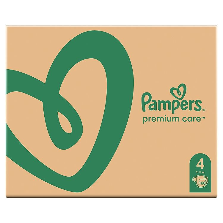 Pampers Premium Care Veľkosť 4, Plienky x168, 9kg-14kg