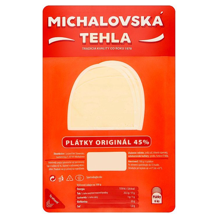Michalovská tehla plátky originál 45 % 100 g - eDELIA.sk