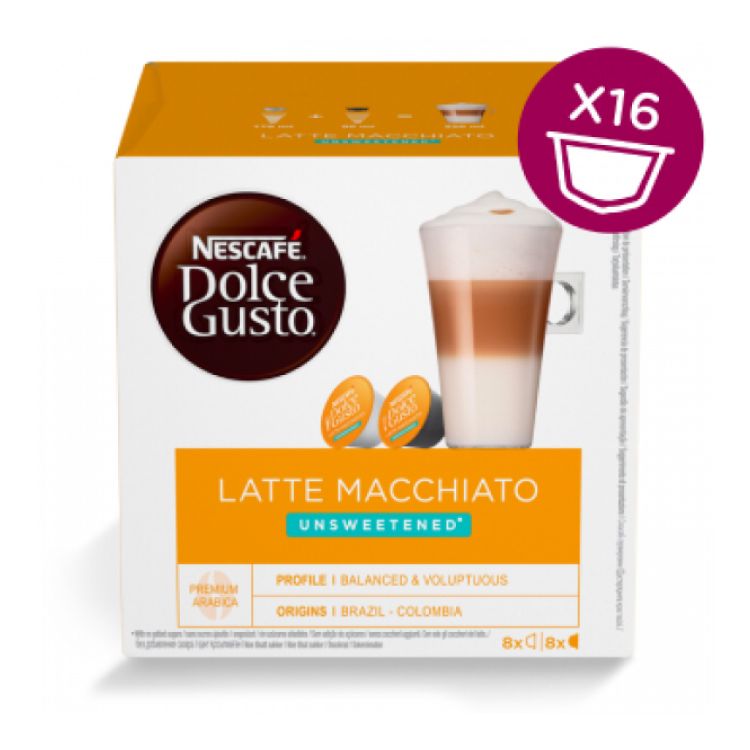 NESCAFÉ® Dolce Gusto® Latte Macchiato Unsweetened - káva v kapsulách - 16 ks