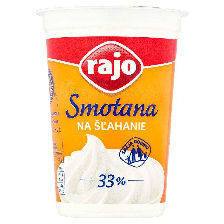 Rajo Smotana na šľahanie 33 % 250 ml