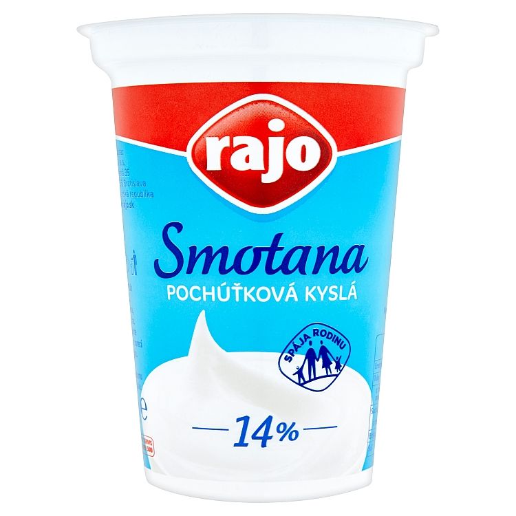 Rajo Smotana pochúťková kyslá 14 % 375 g