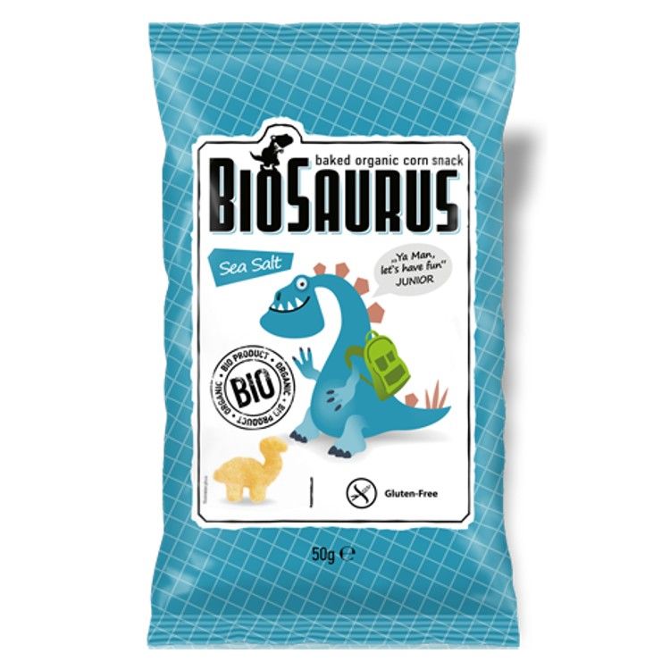 BioSaurus Kukuričný snack s morskou soľou, 50 g