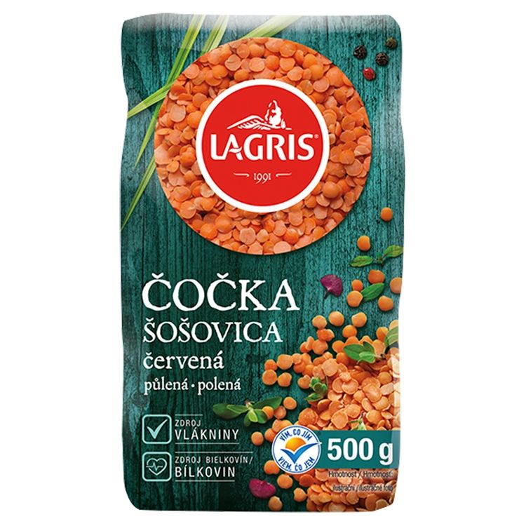 Lagris Šošovica červená polená 500 g