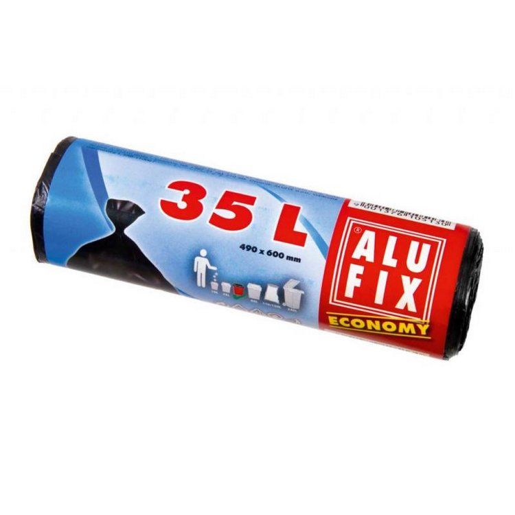 Vrecia na odpadky 35l/30ks Economy, 8my, čierne