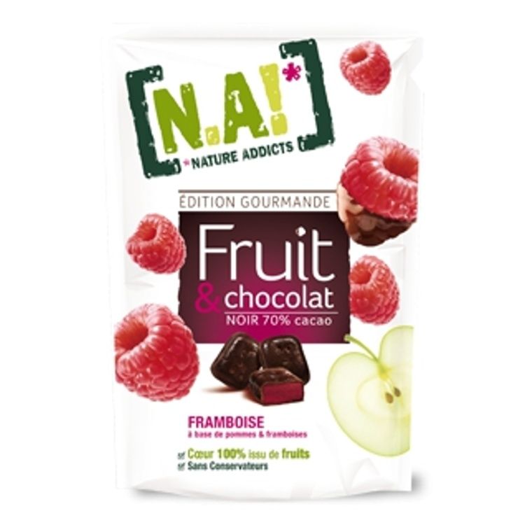 N.A! Ovocné kúsky jablko & maline v čokoláde 35 g